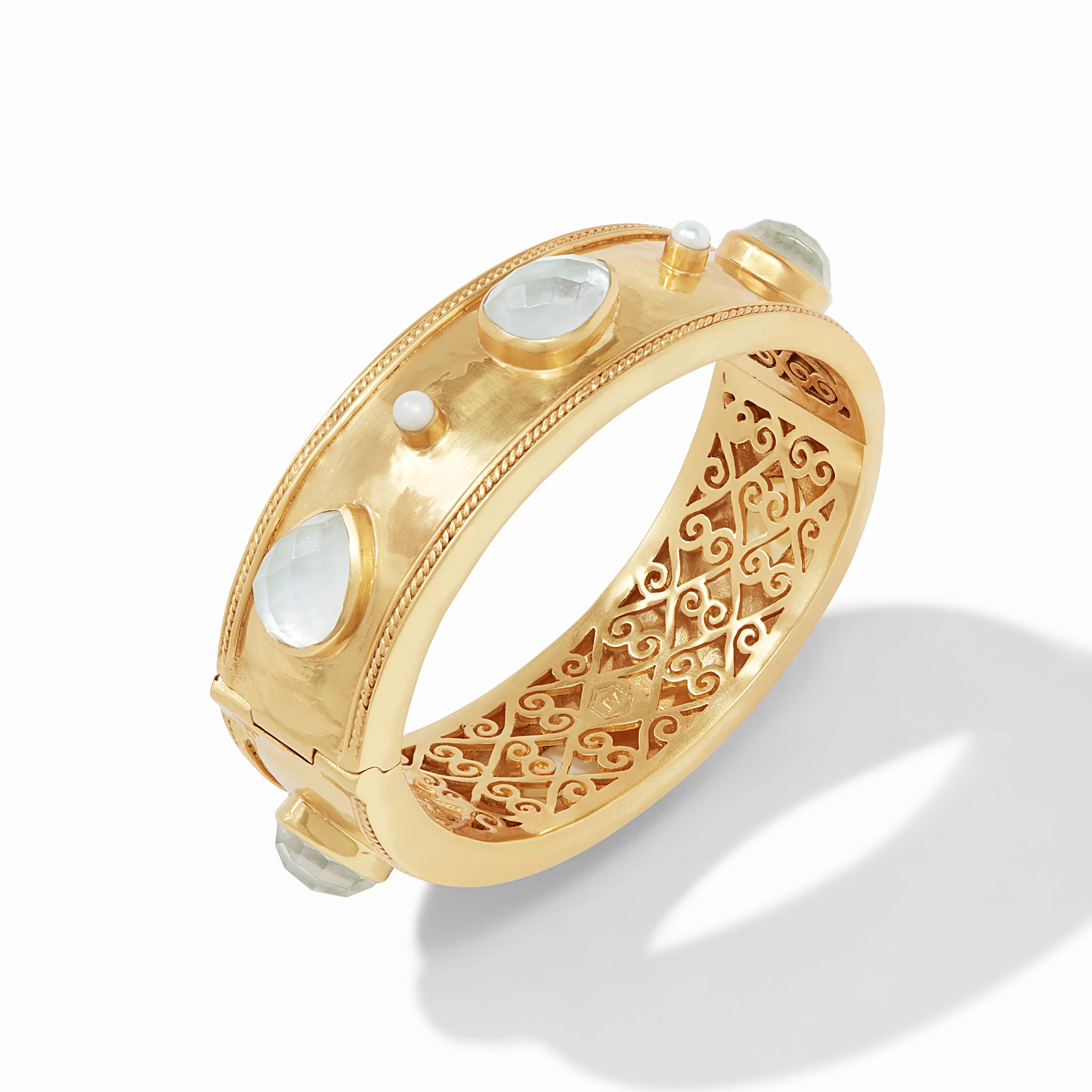 Cannes Stone Statement Hinge Bangle - Image 13