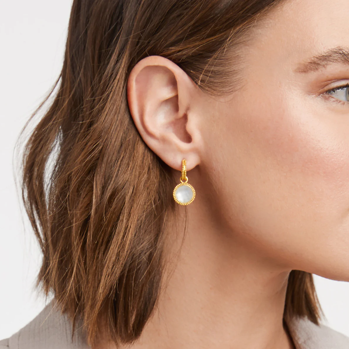 Fleur-de-Lis Hoop & Charm Earring - Image 26